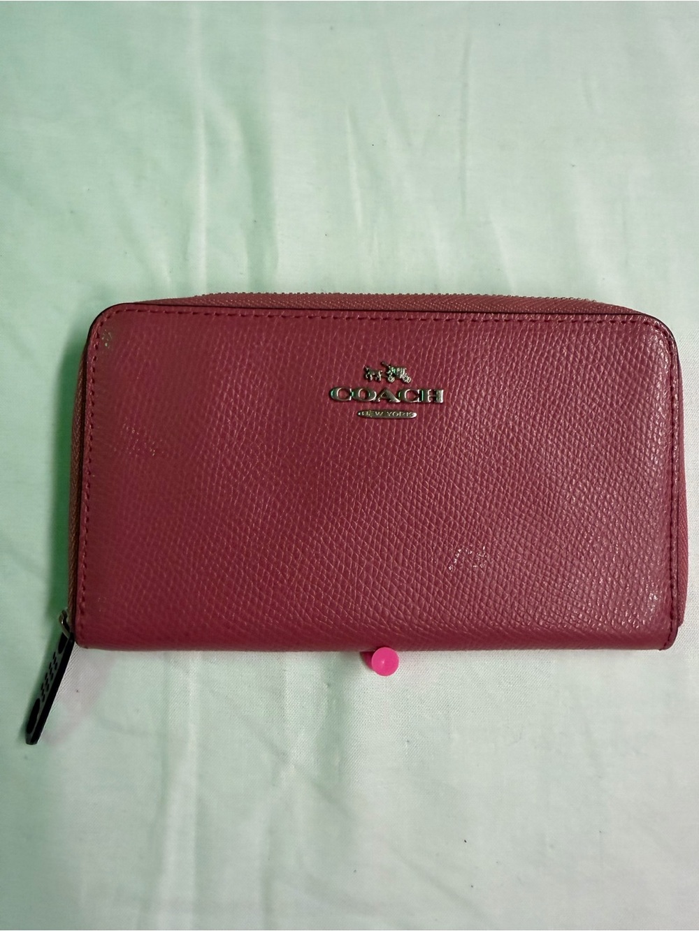 Coach Rose Leather Zip-Around Wallet